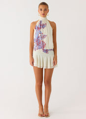 Willow Chiffon Mini Dress - Violet Blossom