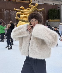 Moonscapes Faux Fur Jacket - Ivory