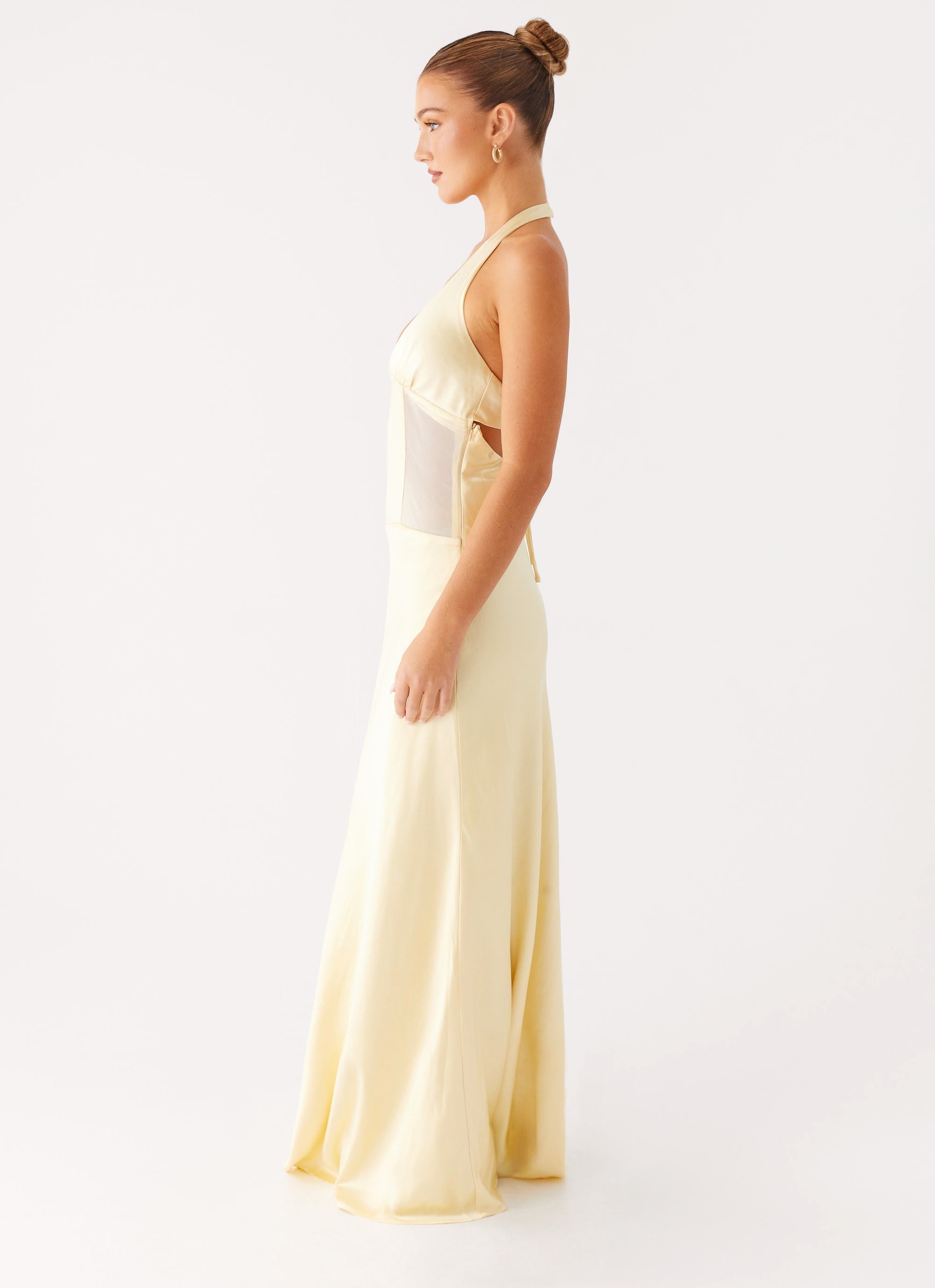 Ambre Mesh Panel Maxi Dress - Yellow
