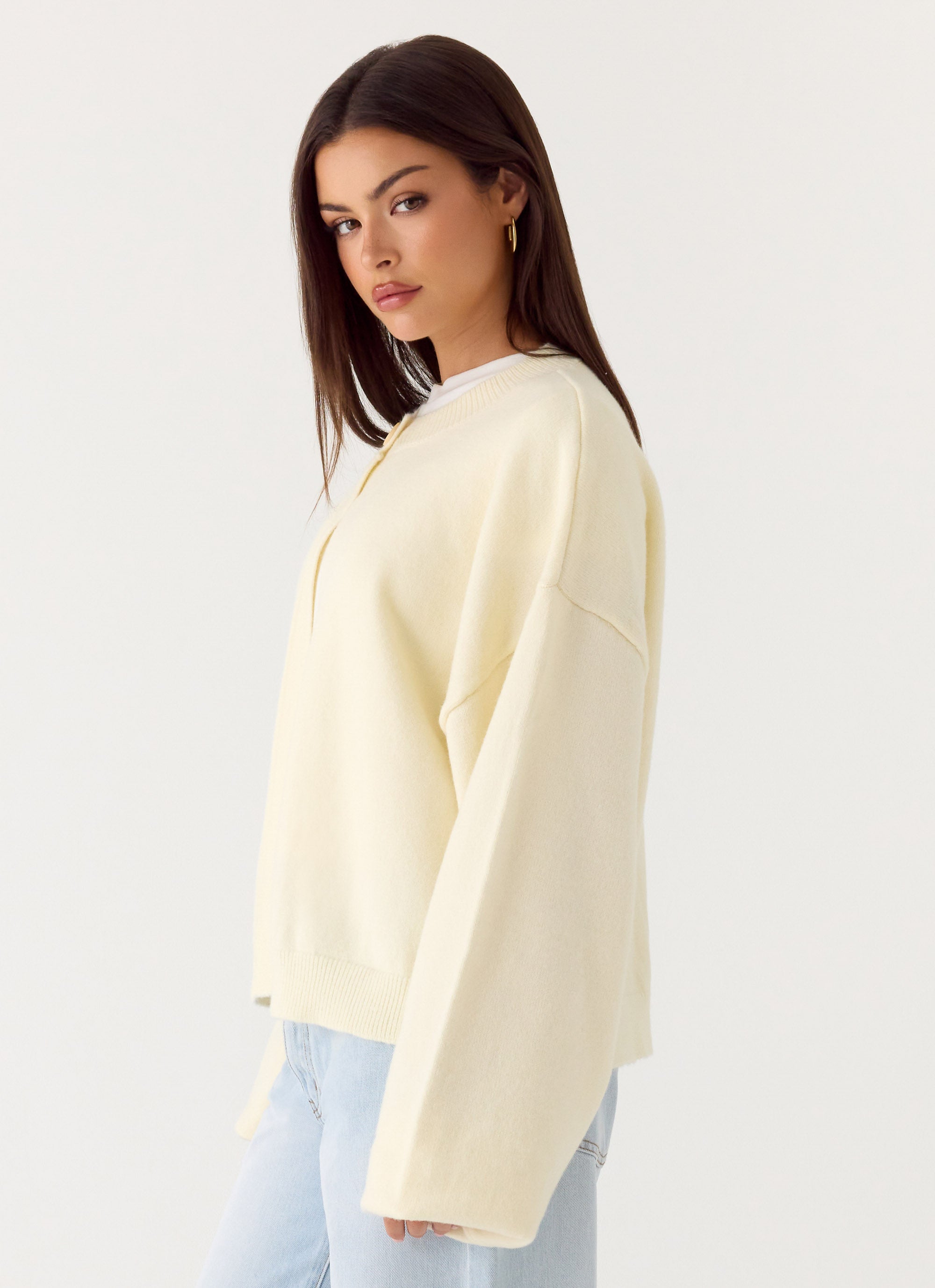 Annie One Button Cardigan - Ivory Cream