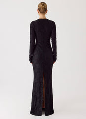 Astoria Long Sleeve Maxi Dress - Black