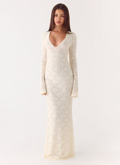 Astoria Long Sleeve Maxi Dress - Ivory