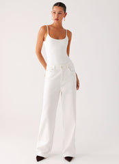 Back Again Straight Leg Denim Jeans - White
