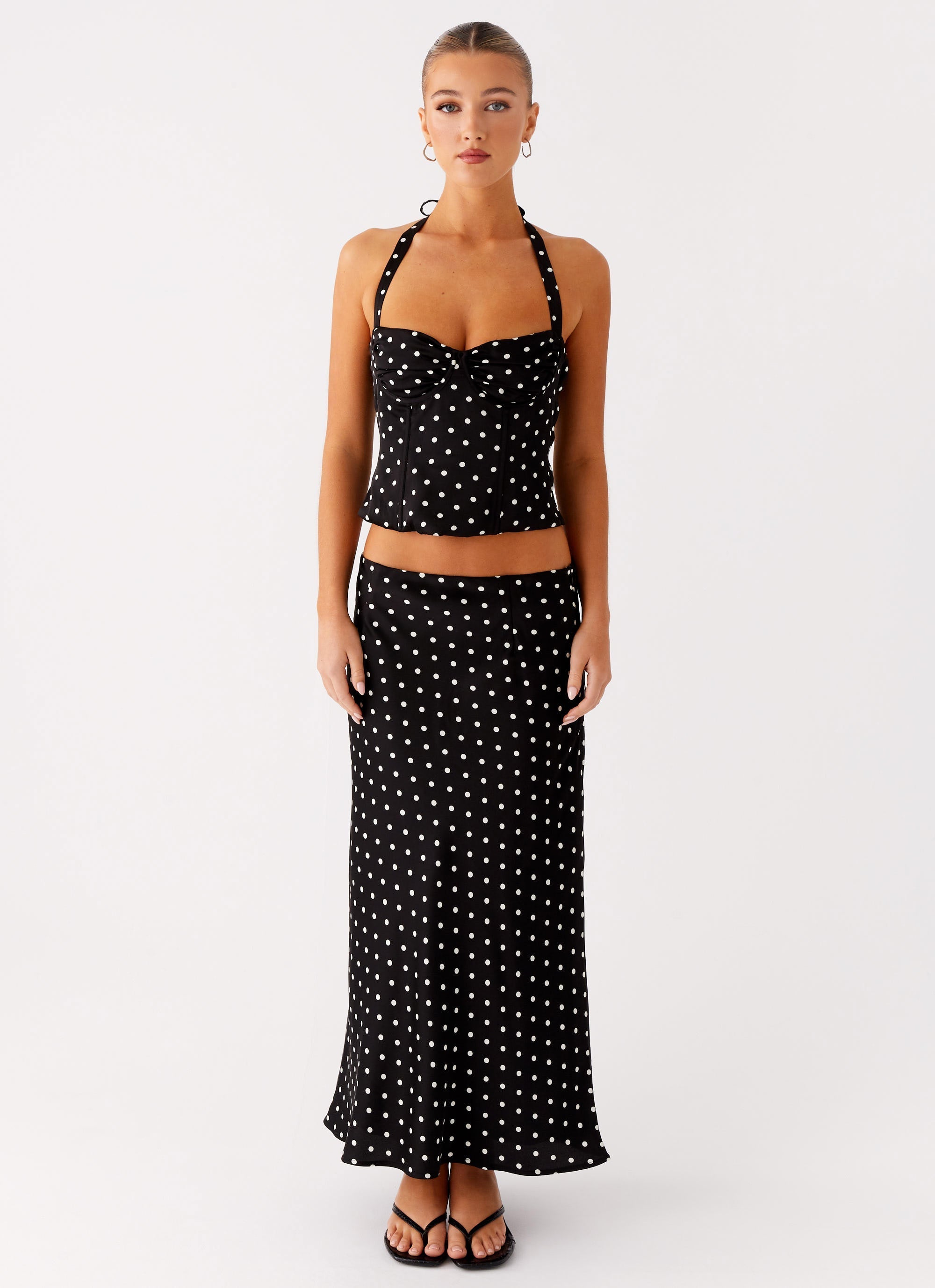 Breanne Top - Black Polka Dot