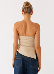 Briana Strapless Top - Tan