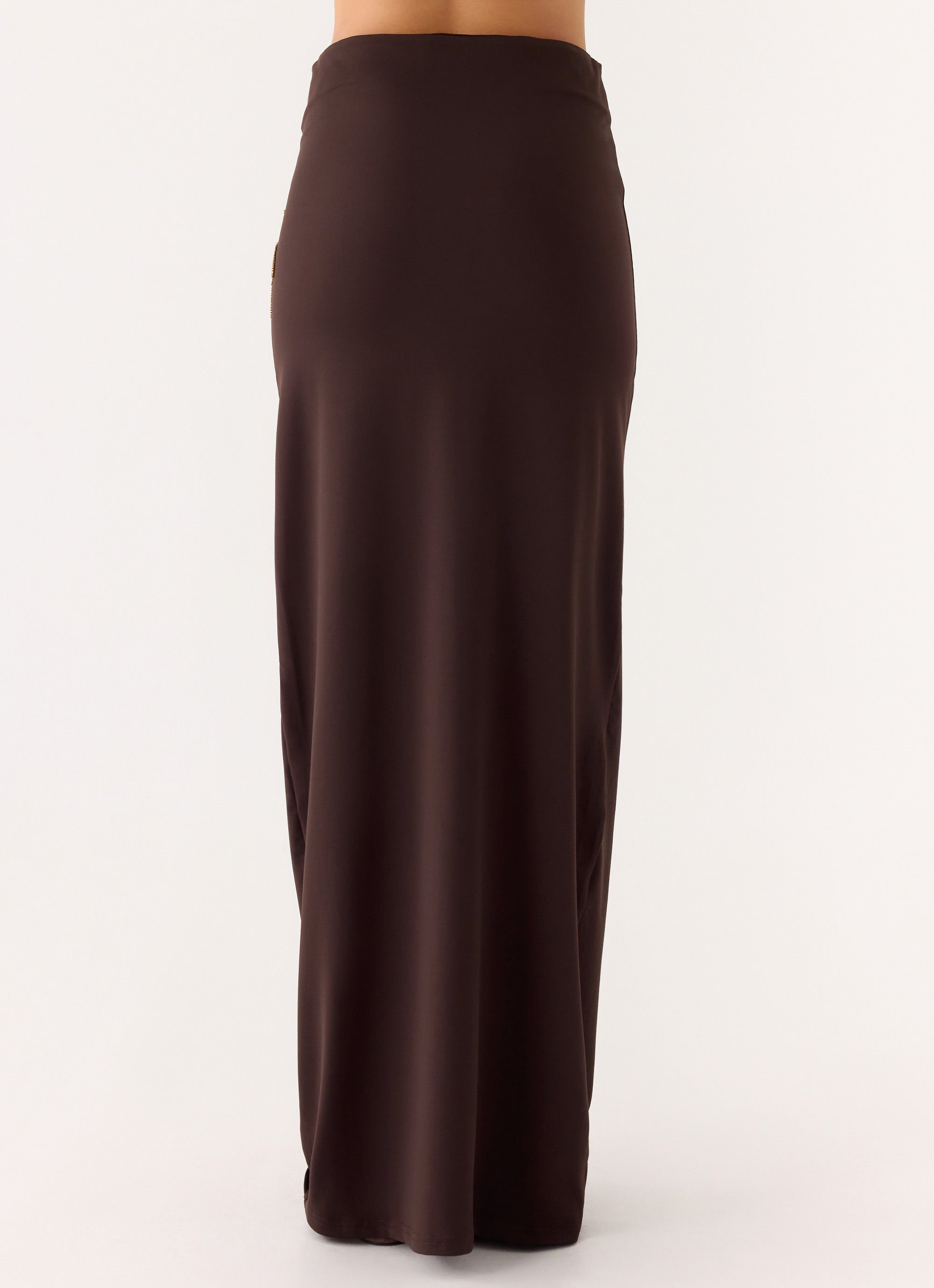 Brienne Beaded Maxi Skirt - Chocolate