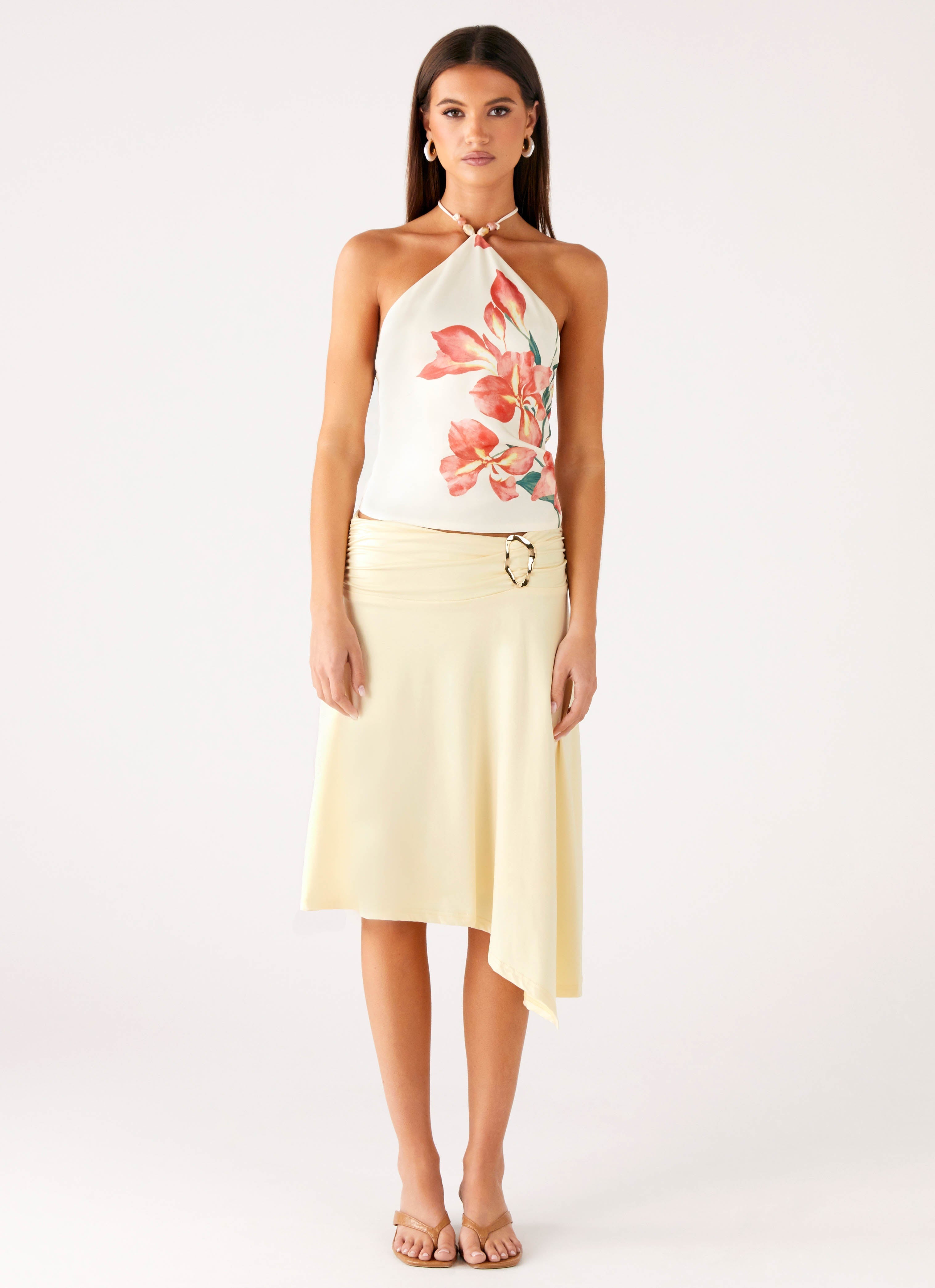 Brisa Midi Skirt - Butter