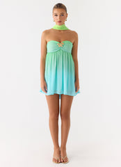Calantha Scarf Mini Dress - Sea Ombre