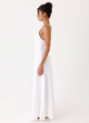 Calianna Linen Maxi Dress - White