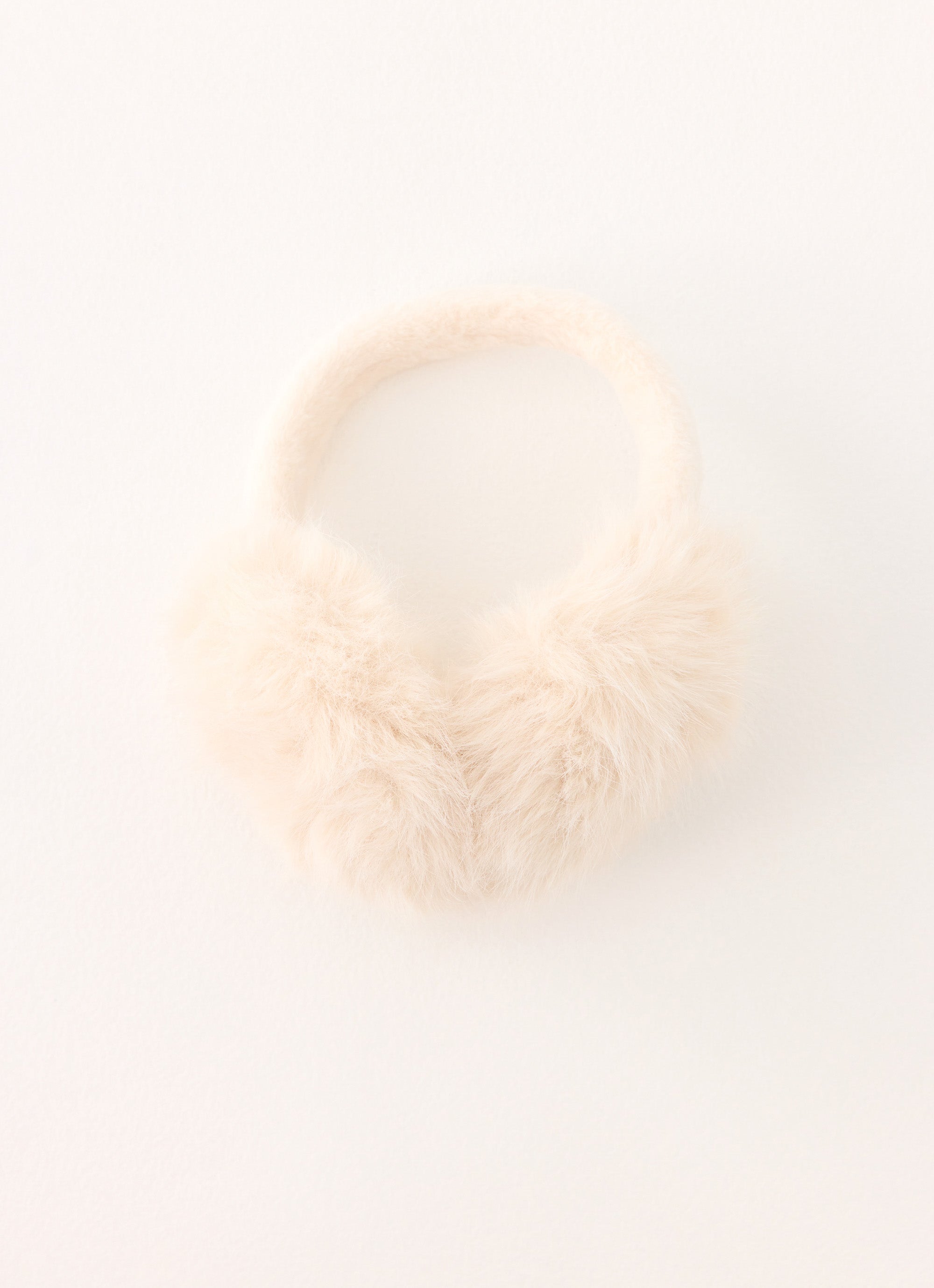 Collina Faux Fur Ear Muffs - Cream