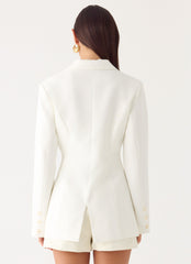 Culver Cinched Blazer - White