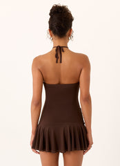 Elektra Mini Dress - Chocolate