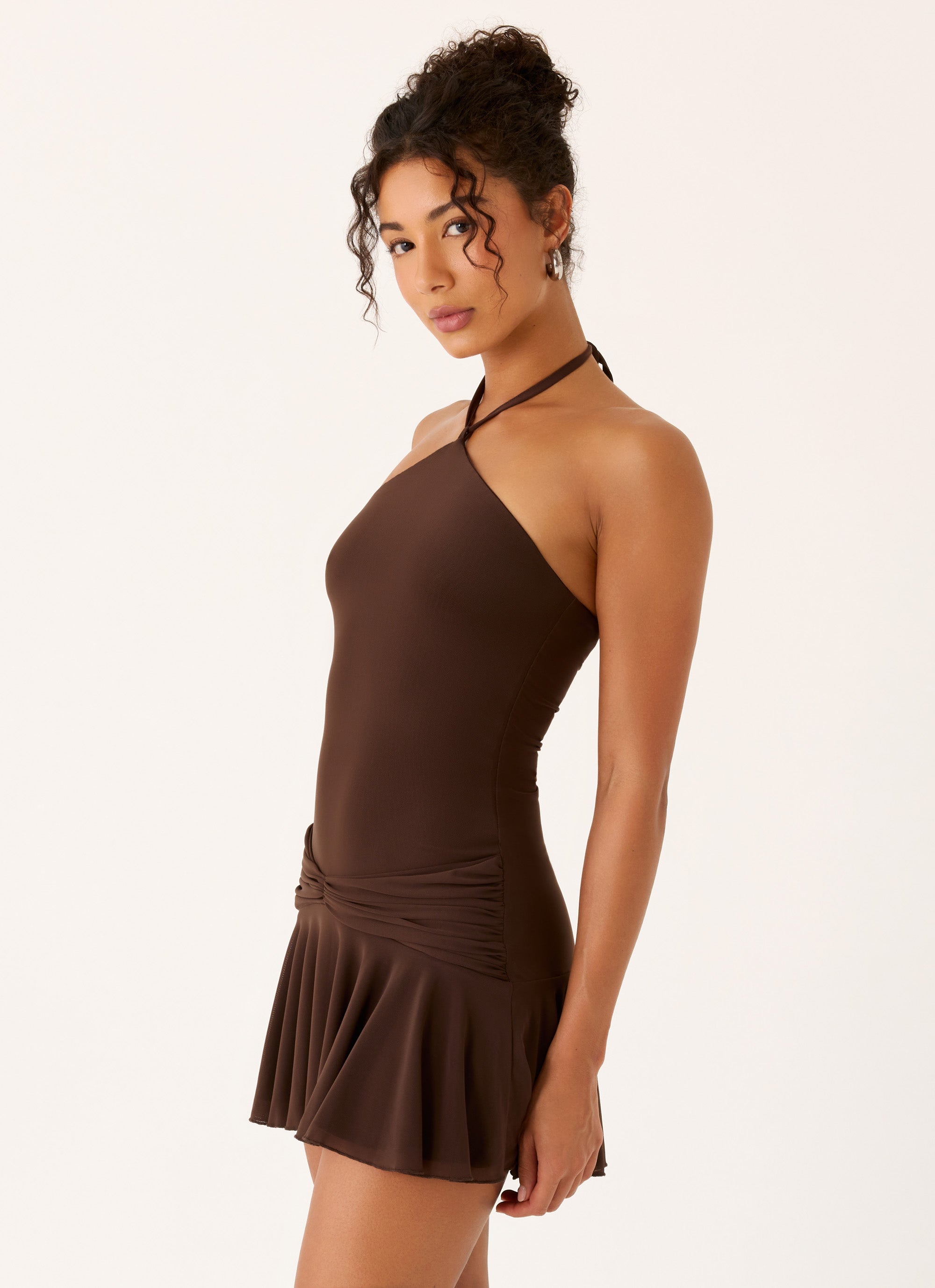 Elektra Mini Dress - Chocolate