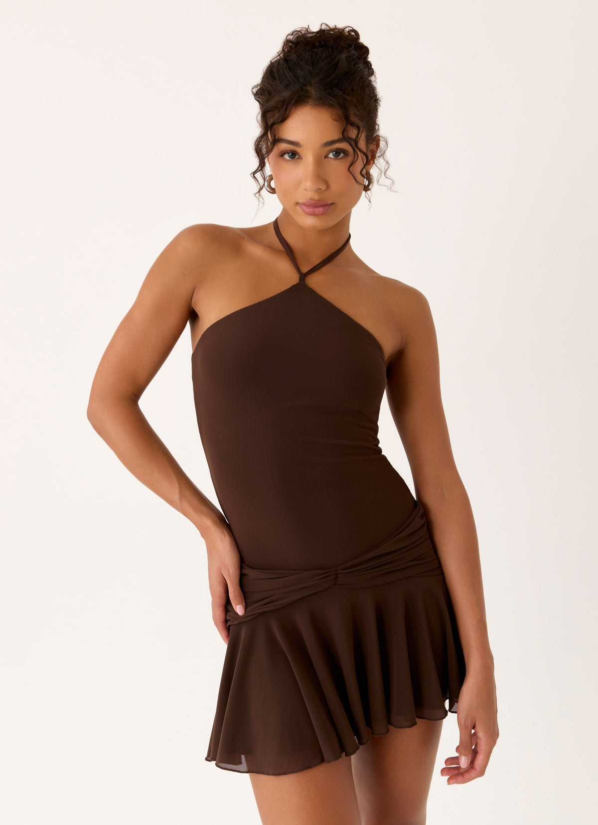 Elektra Mini Dress - Chocolate