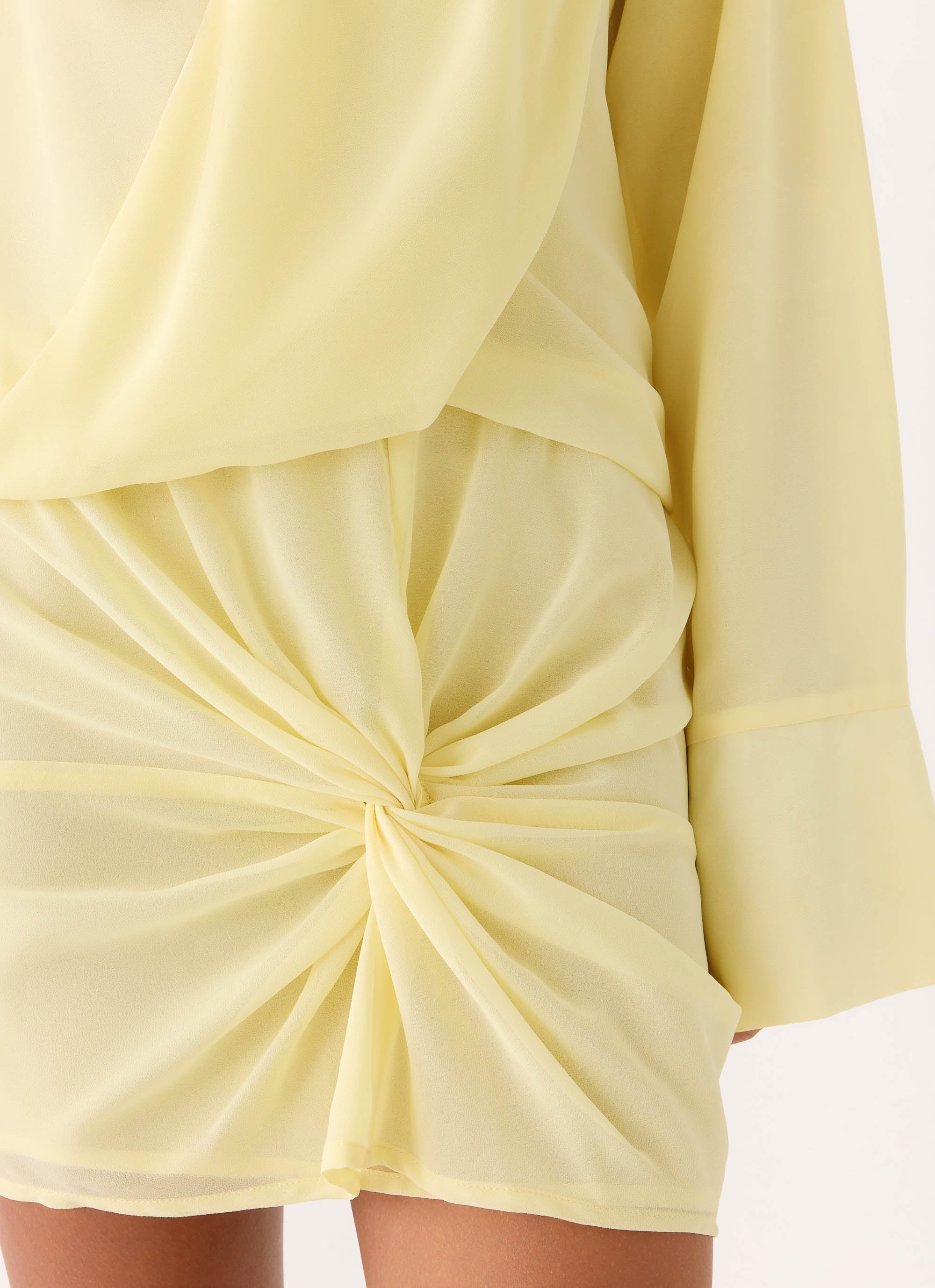 Farretti Shirt Mini Dress - Pale Yellow