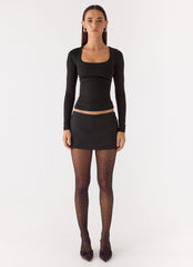 Frosted Kisses Diamonte 12 Denier Stockings - Black Silver Sparkle