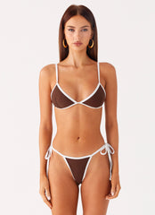 Gina Triangle Bikini Top - Chocolate