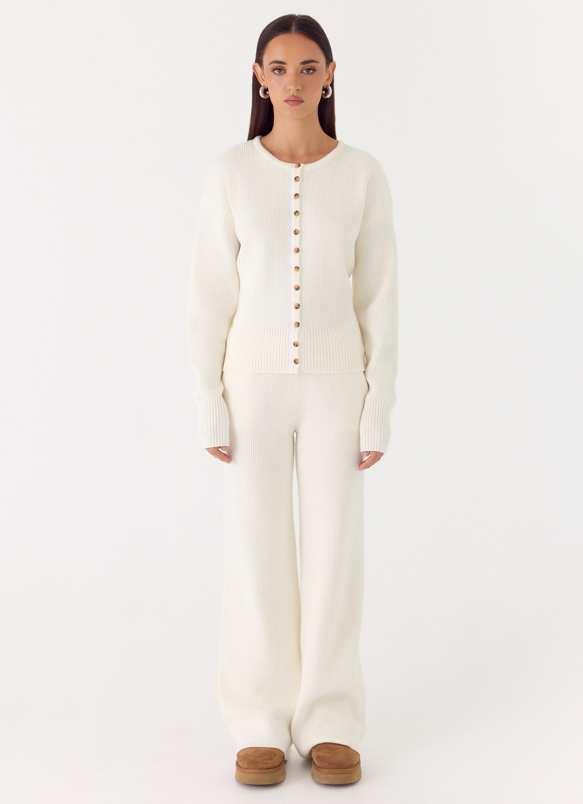 Harrison Low Rise Knit Pants - Ivory