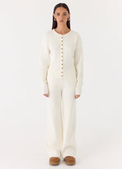 Harrison Low Rise Knit Pants - Ivory