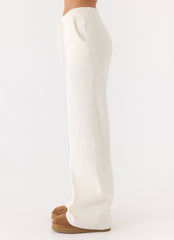 Harrison Low Rise Knit Pants - Ivory