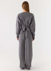 Harrison Low Rise Knit Pants - Marle Grey