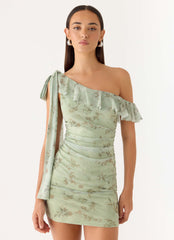 Hidden Gesture Mini Dress - Wispy Fern