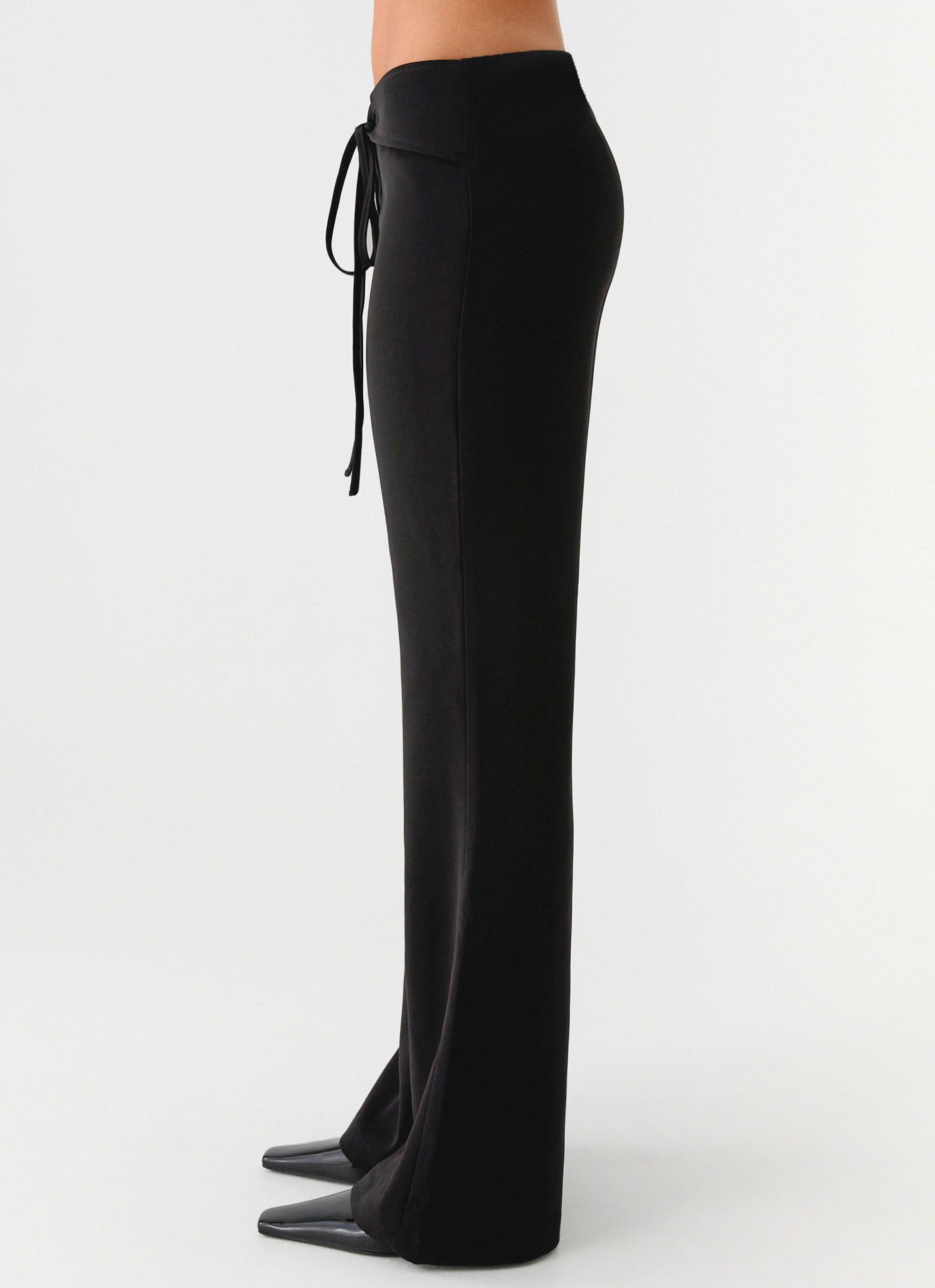 Houston Tie Front Pants - Black