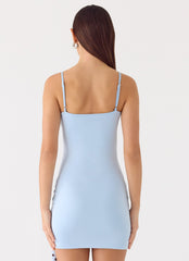 Hypnosis Mini Dress - Blue Mocha Dot