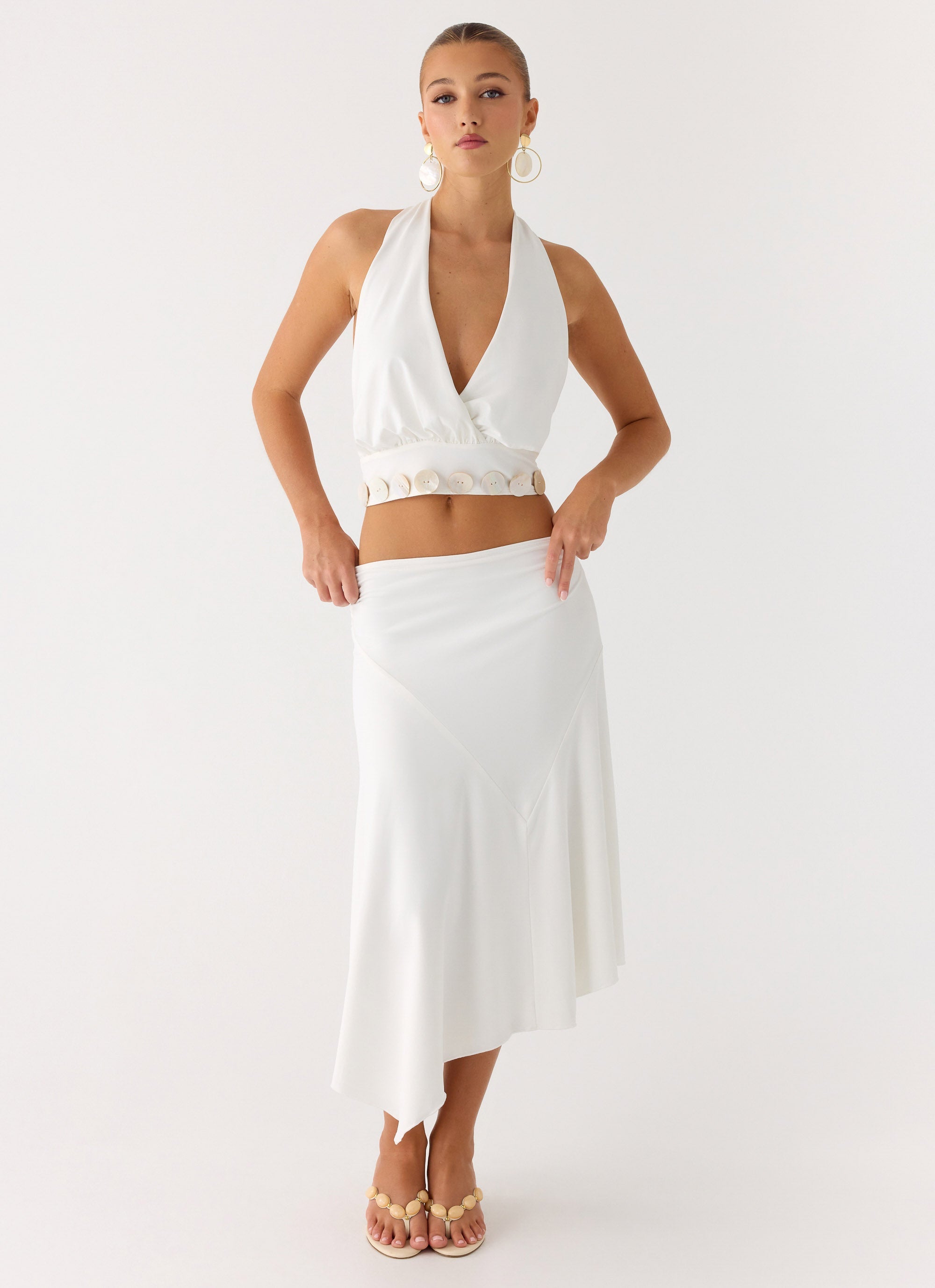 Ignite It Midi Skirt - White