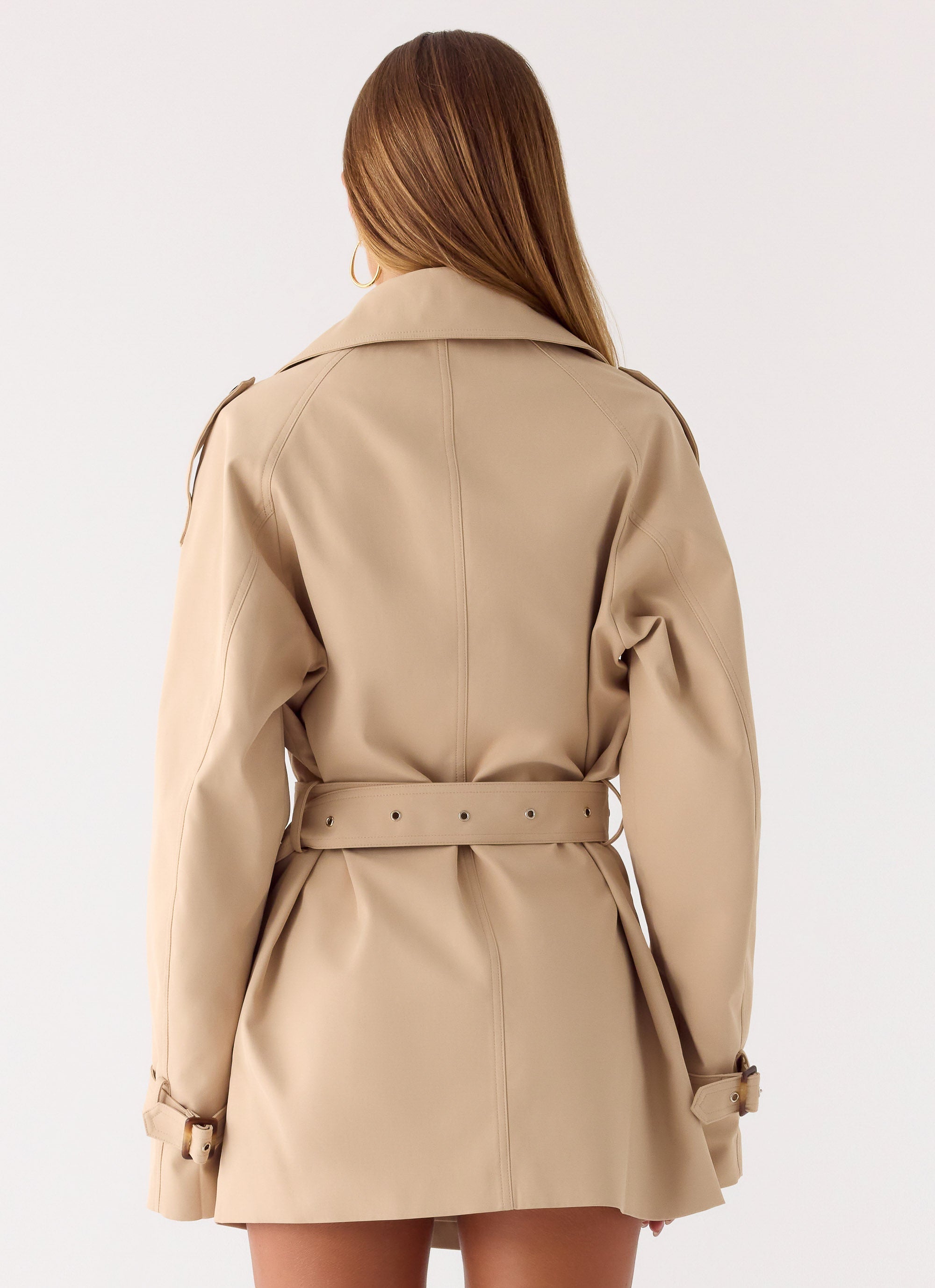 Jackie Mini Trench Coat - Tan