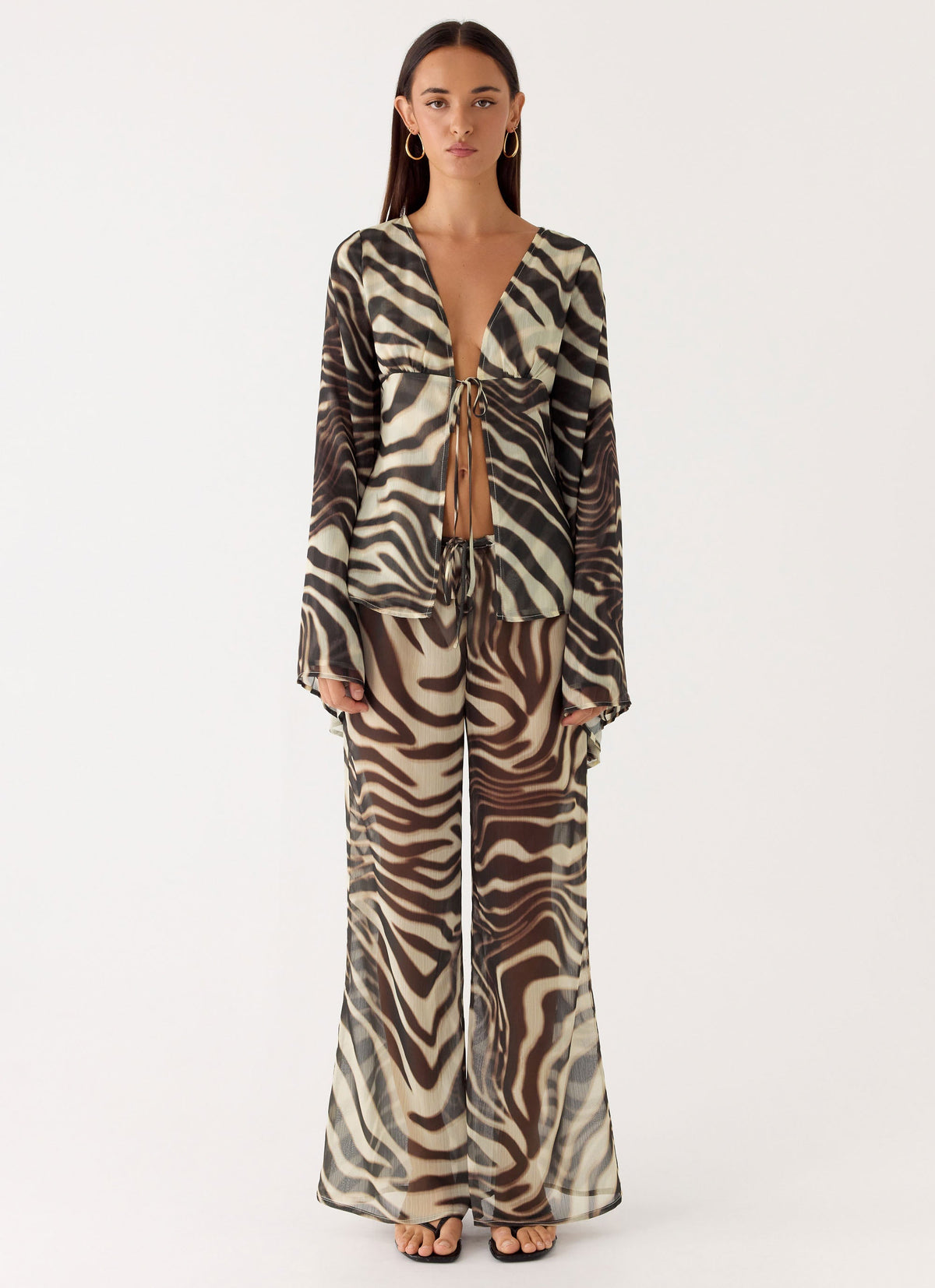 Jadia Flared Pants - Zebra