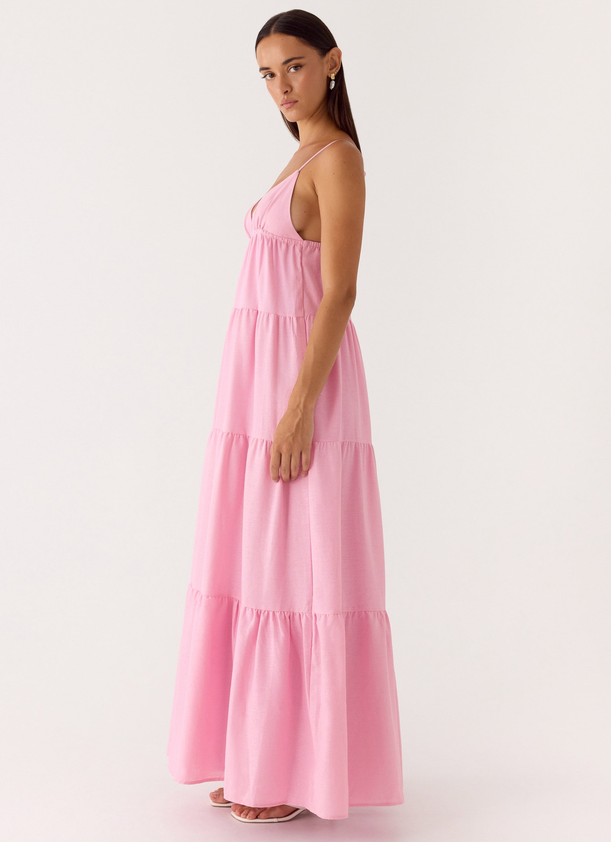 Lotty Linen Maxi Dress - Pink
