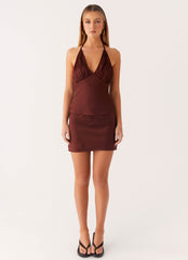 Mabel Halter Top - Chocolate