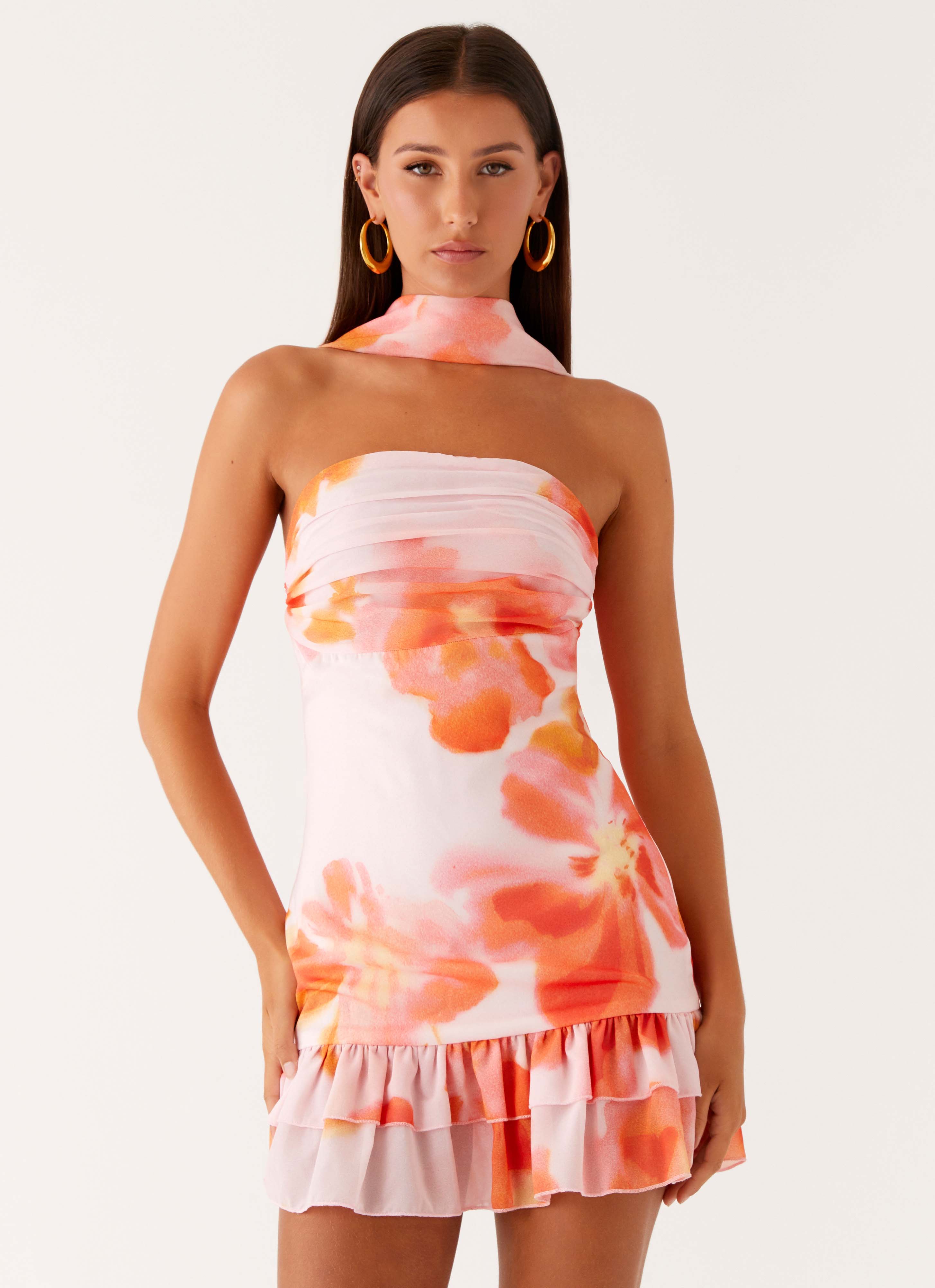 Manon Scarf Mini Dress - Blushing Blossom