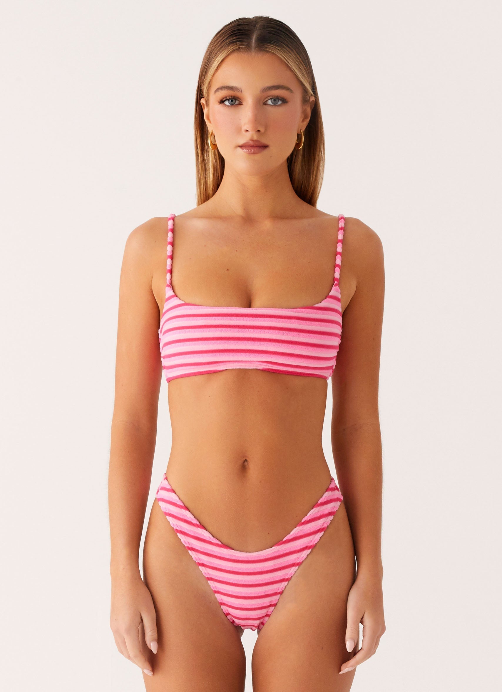 Mauritius Bikini Top - Pink Stripe