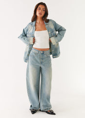 Maxwell Baggy Denim Jeans - Washed Blue