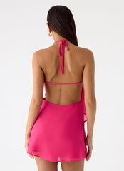 Nona Chiffon Mini Dress - Fuchsia