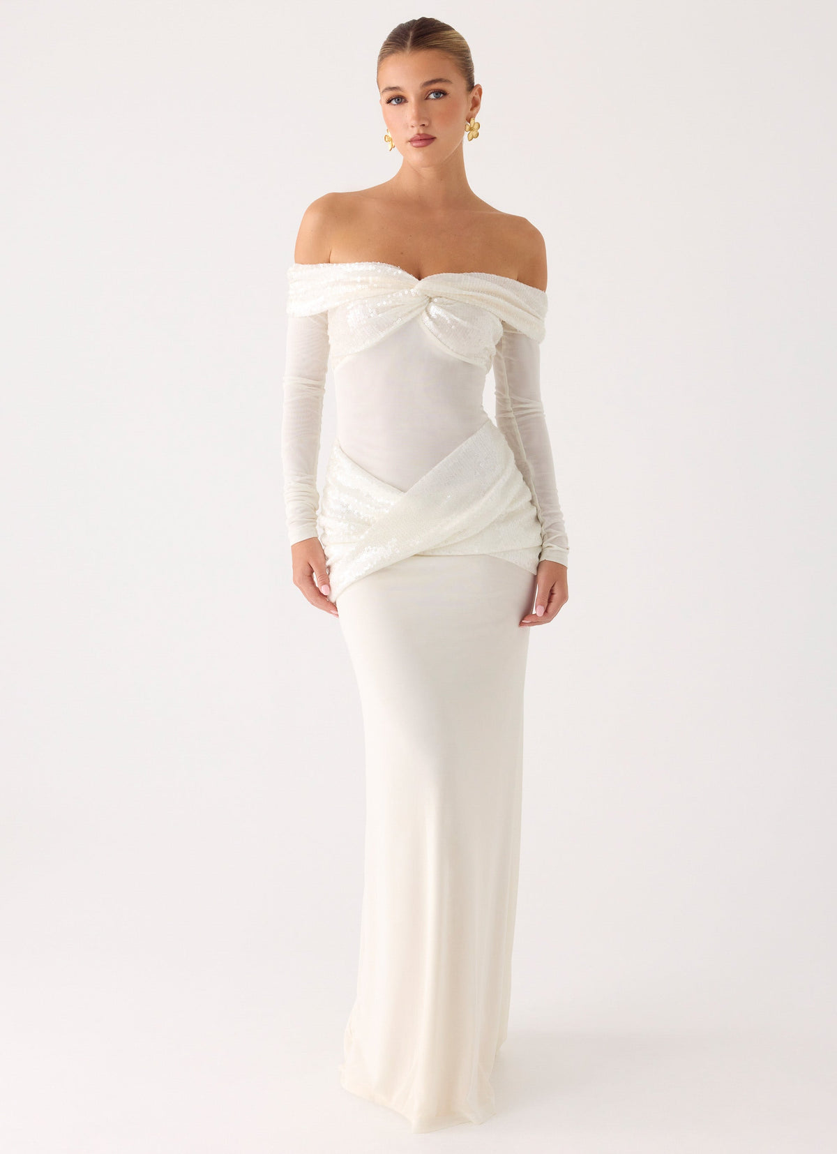 Over To You Sequin Maxi Dress - White