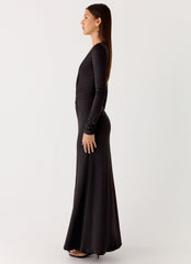 Palm Haze Maxi Dress - Black