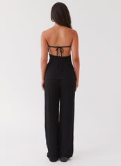 Jadey Waffle Pants - Black