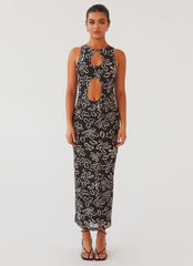 All Eyes On Me Maxi Dress - Petal Gloom
