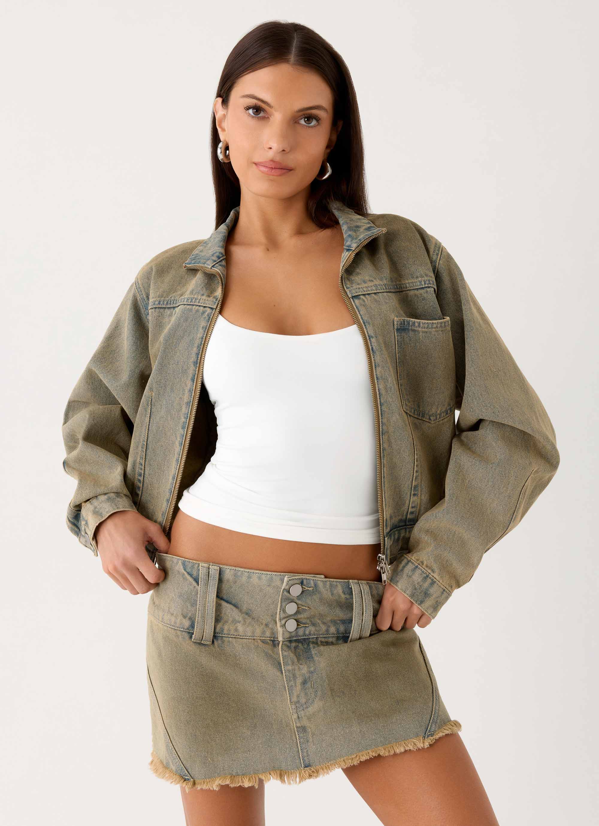 Roman Darts Jean Jacket - Vintage Tan Wash