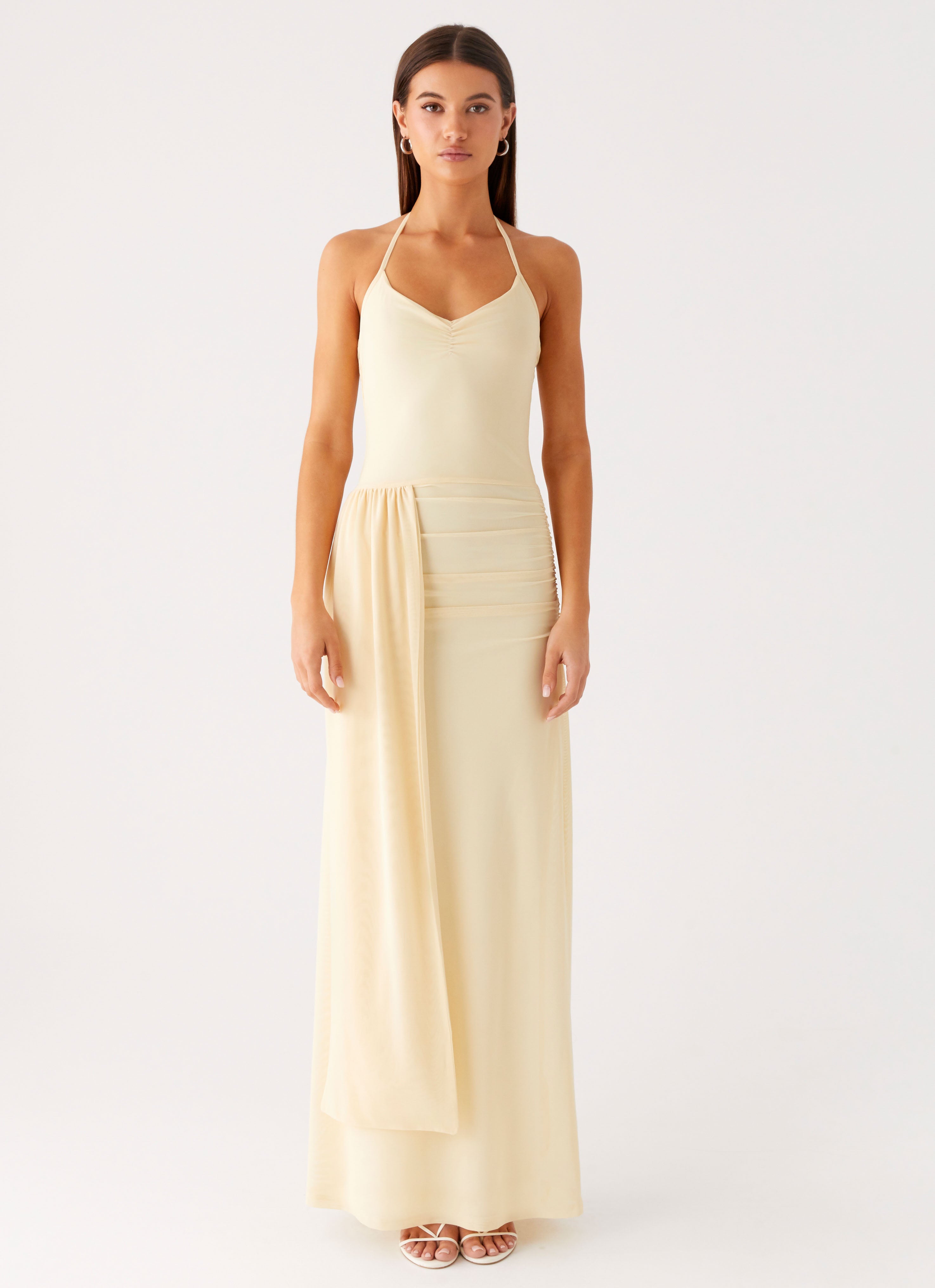 Signal Halter Maxi Dress - Sunny Yellow