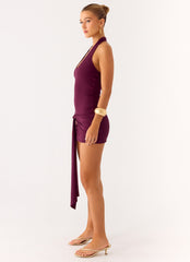 Vedetta Mini Dress - Plum